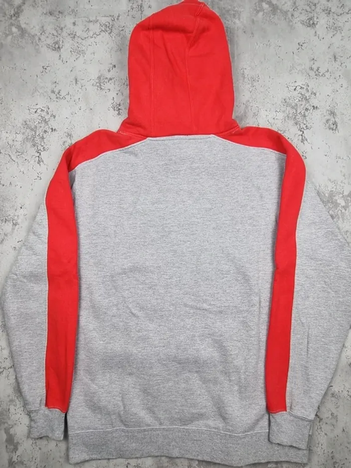 Pull capuche universitaire gris/rouge, L Hommes - photo numéro 4