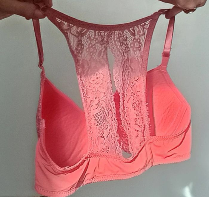 Soutien gorge corail dos nu dentelle 90B - photo numéro 2