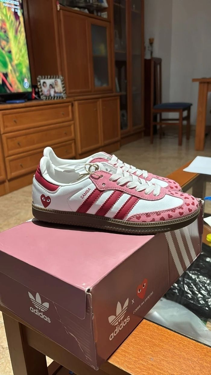 Adidas Samba X Comme Des Garçons Rose Taille 40 - photo numéro 4