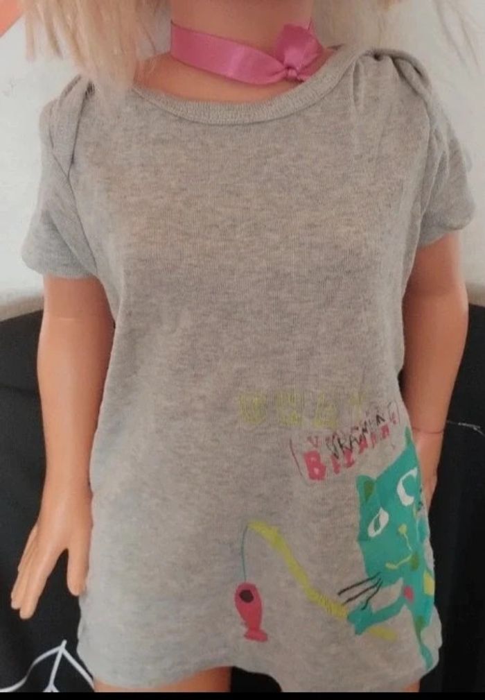 Tee shirt motif chat qui pêche - photo numéro 3