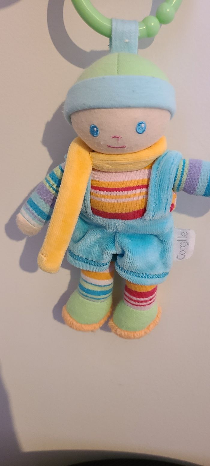 Hochet Baby corolle Arc-en-ciel bleu garçon