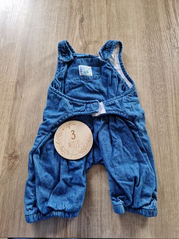 Jolie salopette bleu effet jean - 3 mois