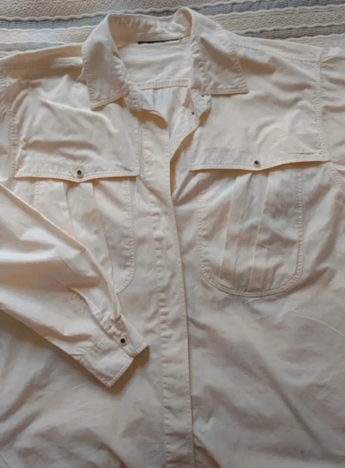Superbe chemise surchemise vintage 100% coton
 taille 40-44 - photo numéro 4