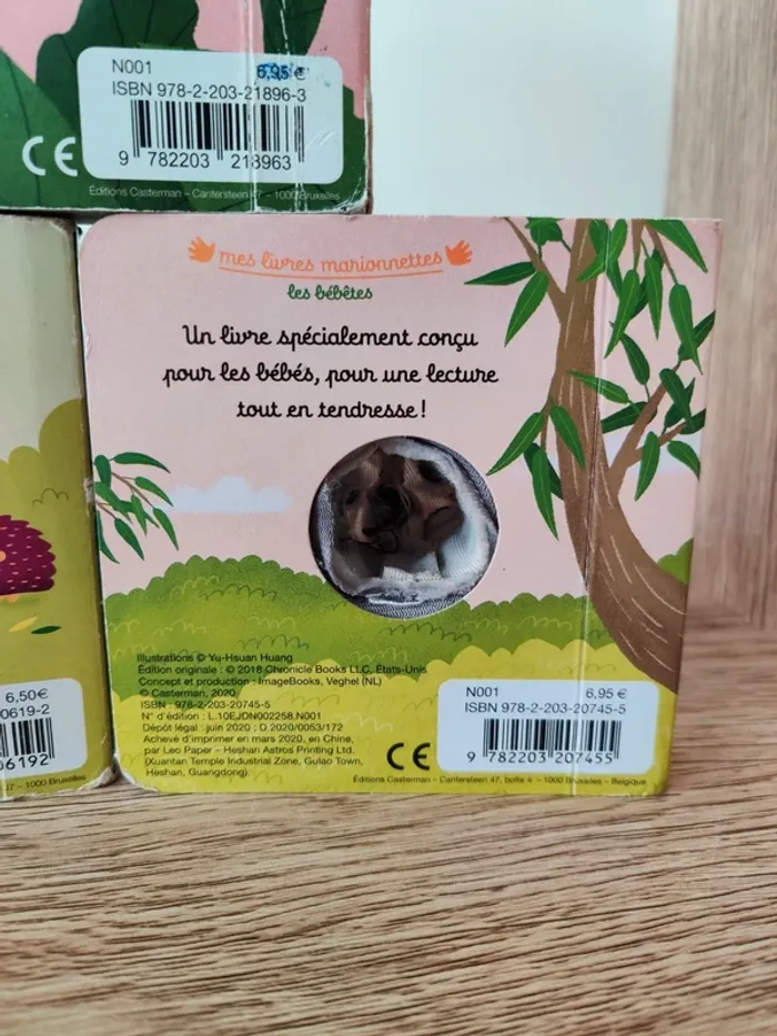Lot de 3 livres marionnettes Casterman Bébé Koala, Bébé coccinelle et Adrien petit chien - photo numéro 8