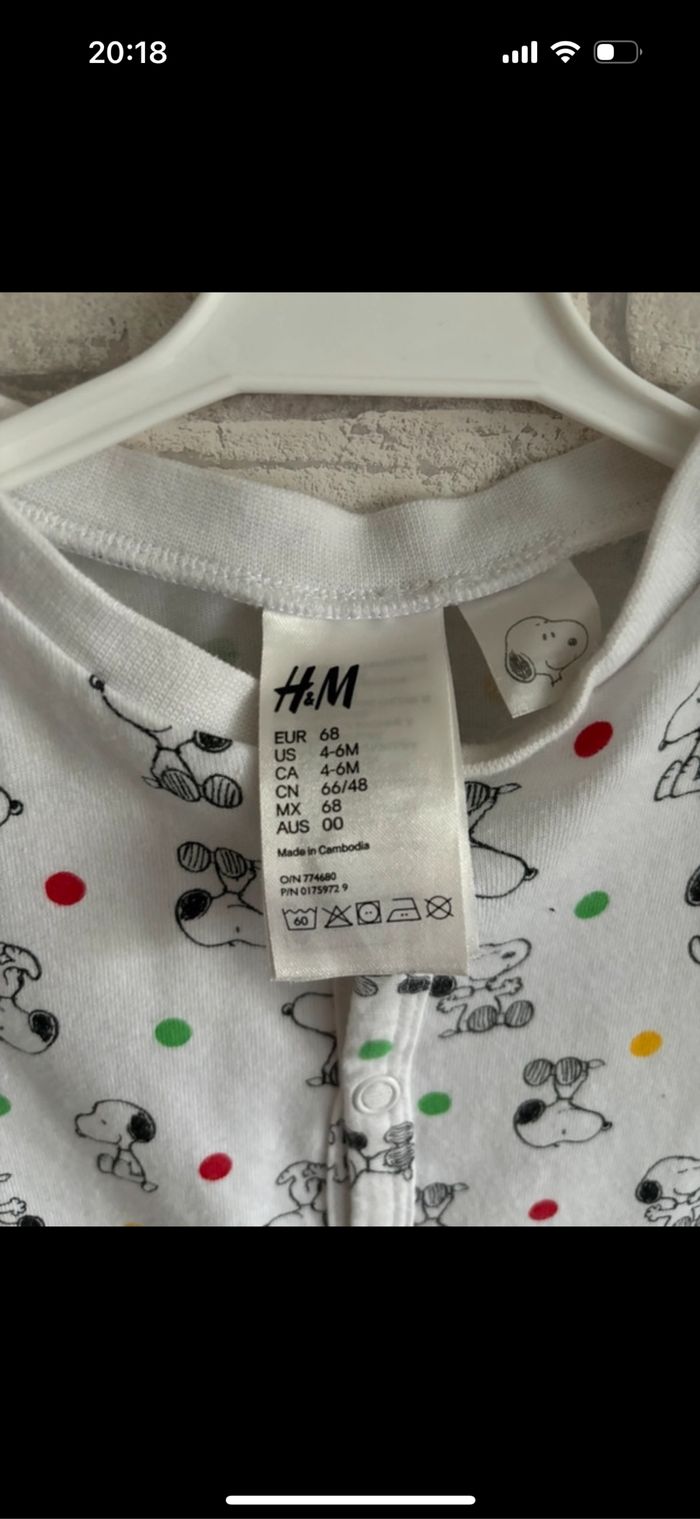 Pyjama H&M taille 4 - 6 mois - photo numéro 3