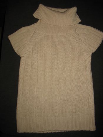 PULL MC COL ROULE BEIGE FILLE "TEX KIDS" - 7 / 8 ANS - n°01