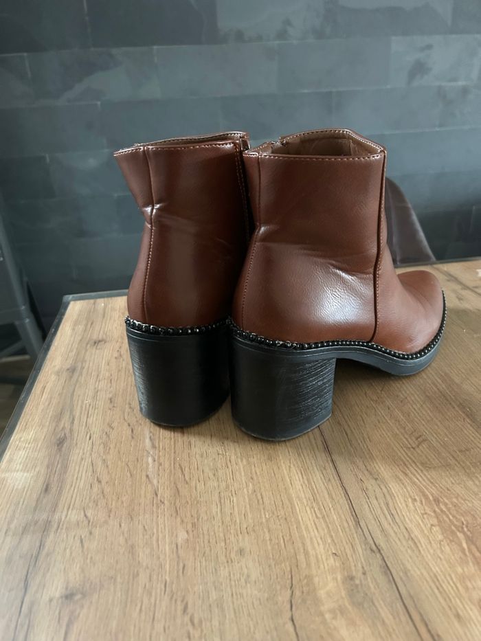 Bottines à talon marron - pointure 40 - photo numéro 2