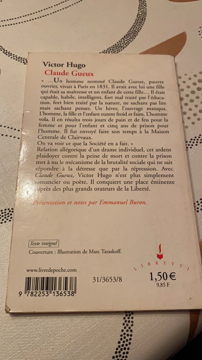 Livre Victor Hugo Claude gueux - photo numéro 2