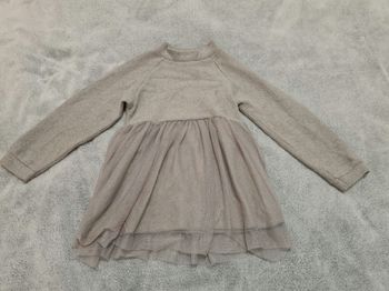 Robe hiver grise bi-matière  fille 4 ans