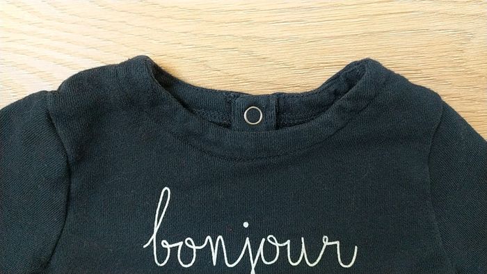 Sweat bleu kiabi bonjour coeur 6 mois - photo numéro 2