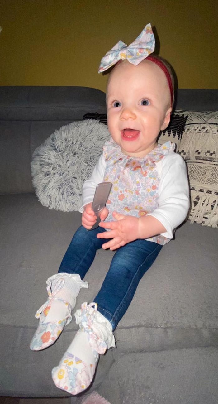 Ensemble en Liberty creatrice blouse bandeau chaussons terracotta - photo numéro 7