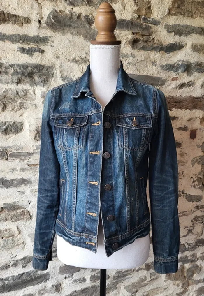 Veste en jean bleue foncée Kiabi Taille S ou 34 36