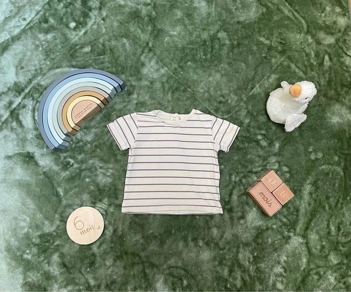 T shirt beige rayé
