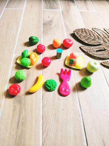 🍑 Dinette lot de fruits légumes et vaisselles en plastique