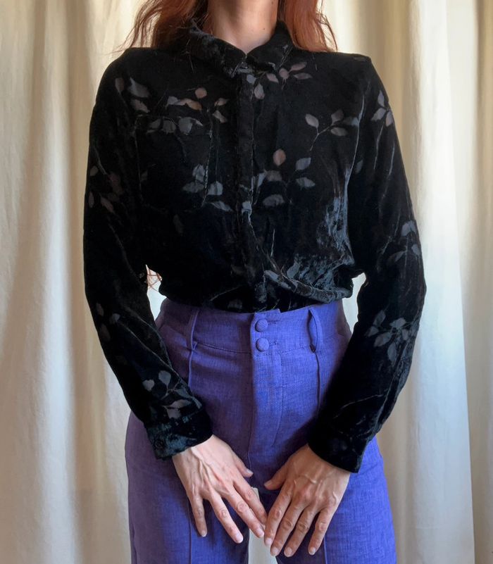 Chemise velours mesh Unisex Goth Vampire 90s - Taille M - photo numéro 5