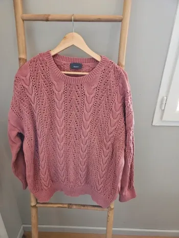 Pull rose ajouré oversize Yessica T.46/48