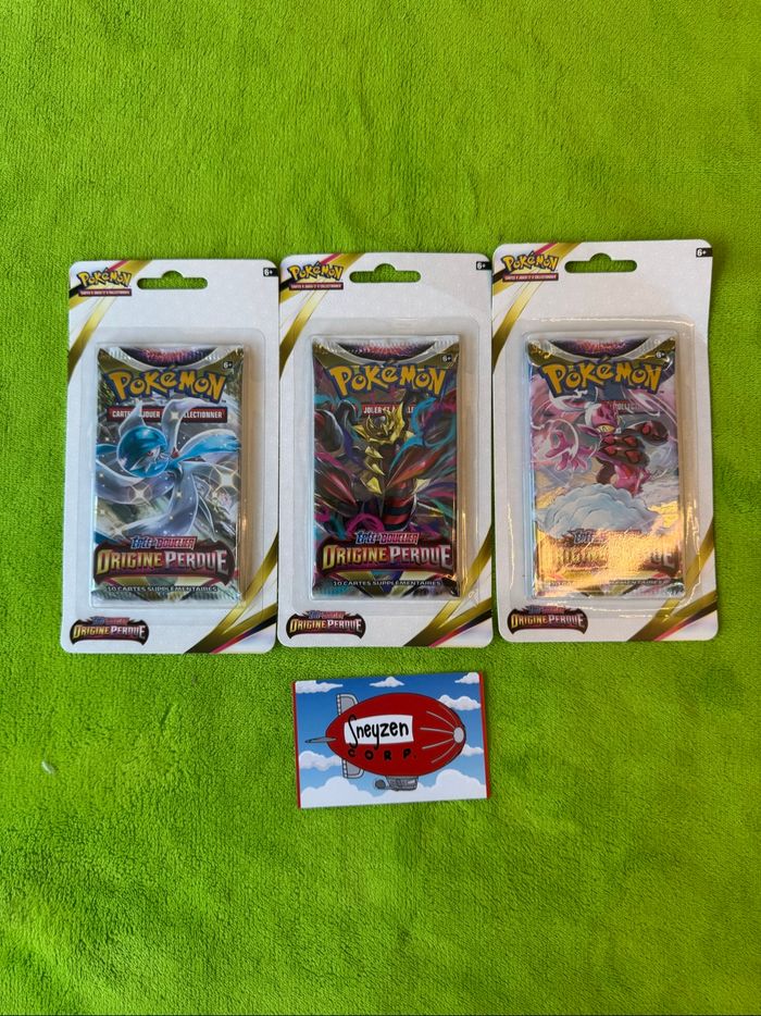 Lot de 3 blisters Boosters Pokémon Origine Perdue EB11 Neuf et Scellé
