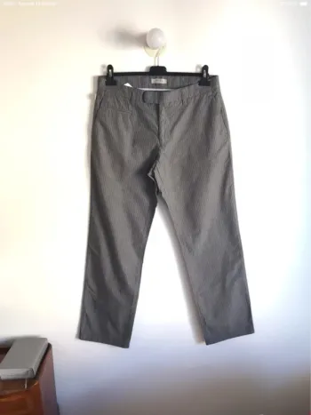 Pantalon pour homme Digel gris à rayures blanches taille 42/44