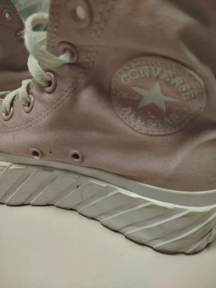 Converse Chuck Taylor All Star montantes roses – plateforme crantée – pointure 38 C118 - photo numéro 3