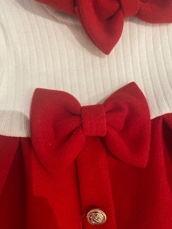 Robe bébé fille avec béret et noeud - photo numéro 2