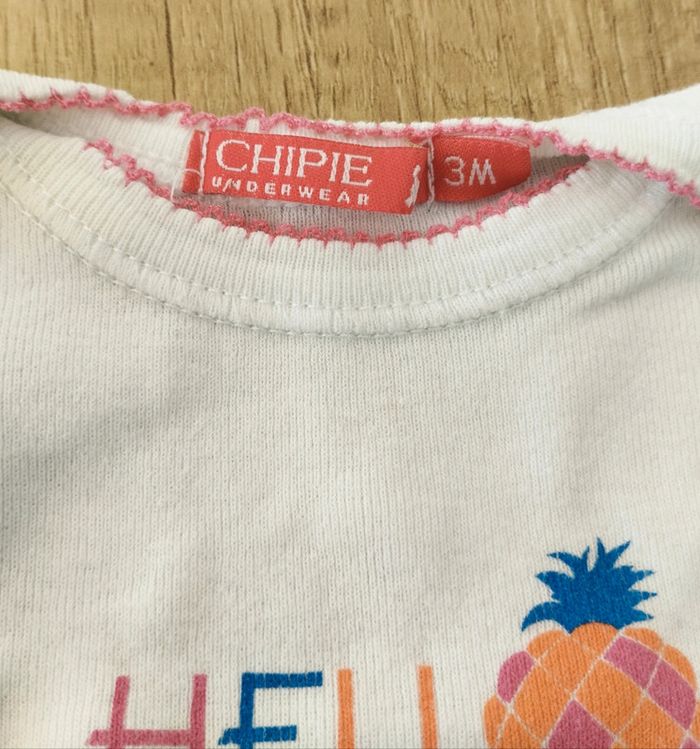 Body manches courtes fille blanc Hello Summer taille 3 mois Chipie - photo numéro 2