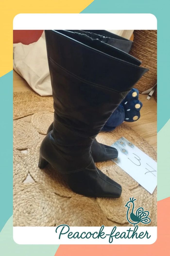 Bottes noires talons 37 - photo numéro 8