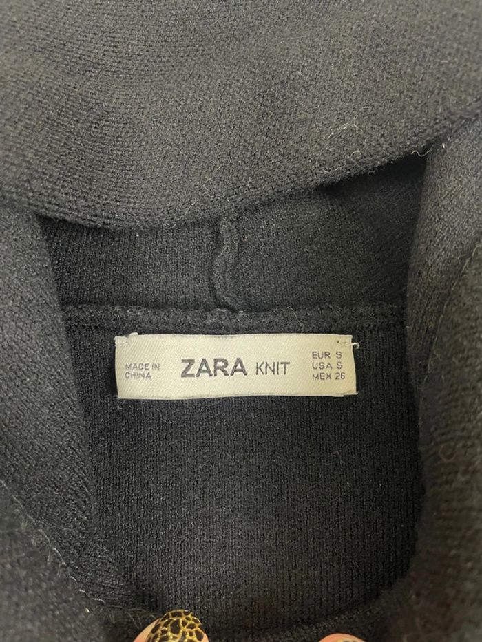 Pull Zara Laine Court Capuche et Strass Noir - photo numéro 4