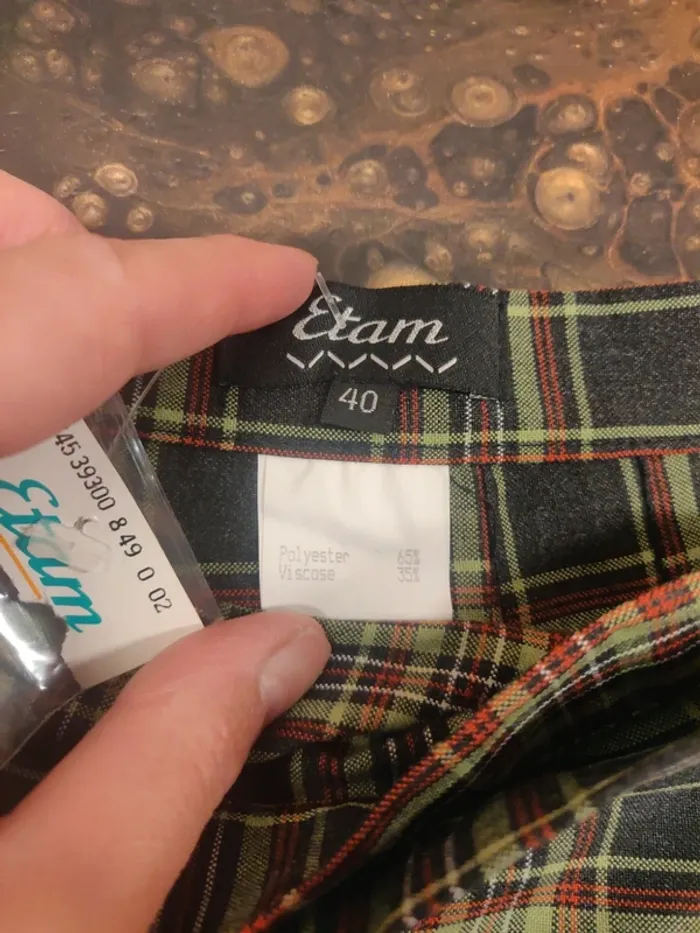 Jupe écossaise Etam vintage neuve avec étiquette - photo numéro 4