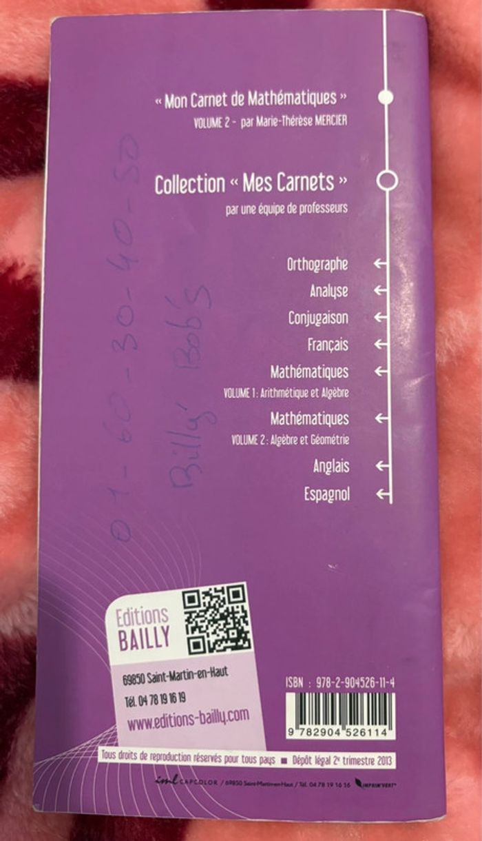 Livre d’exercice et leçon de maths - photo numéro 2