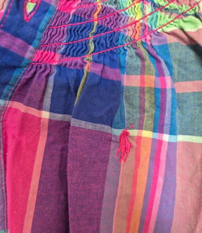 Robe patineuse fille Ralph lauren rose et bleu motif écossais taille 10ans - photo numéro 2