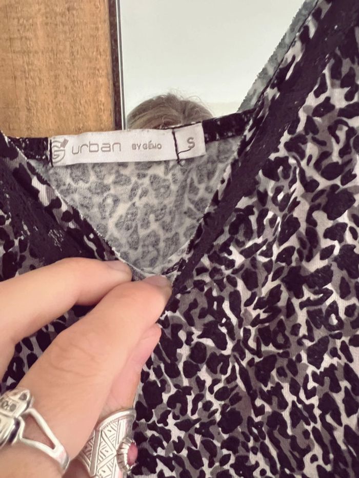Débardeur gemo noir blanc gris neuf - photo numéro 4