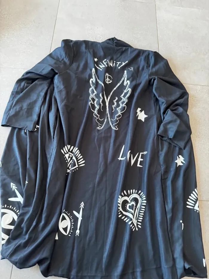 Kimono randy Long noir Angel infinity Mino Du sud, neuf taille M/L - photo numéro 4