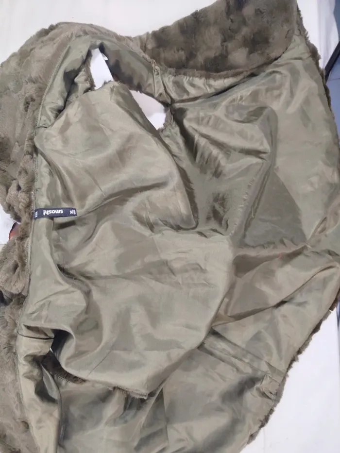 Gilet fausse fourrure Vert kaki Femme XL - photo numéro 8