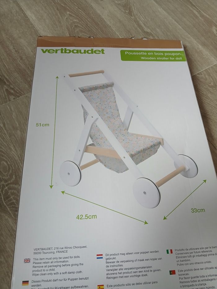 Jouet poussette poupon vertbaudet neuve - photo numéro 4