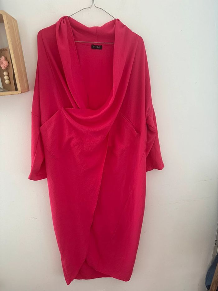 Robe, longue fuchsia, grande taille