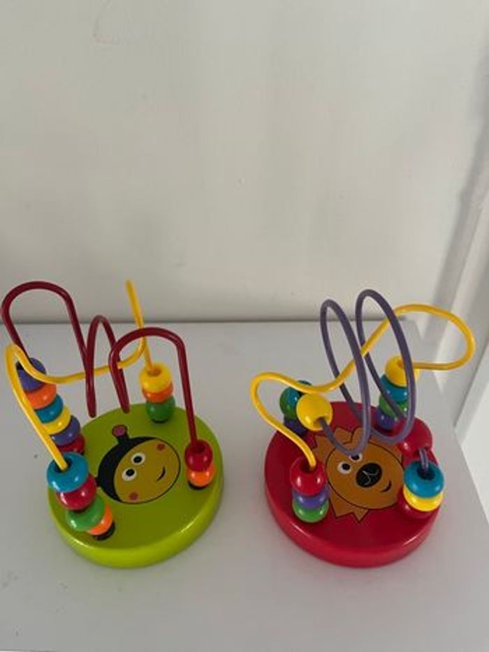 Lot 2 Bouliers en bois – Jeu éveil bébé - photo numéro 2