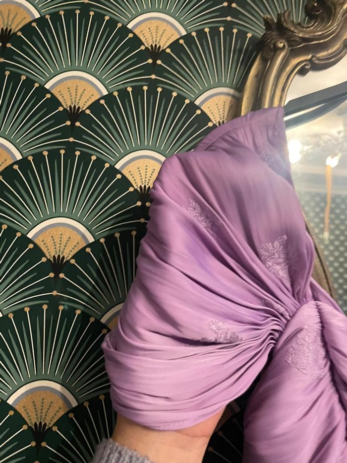 Robe lilas victorienne Zara taille L édition limité satiné - photo numéro 6