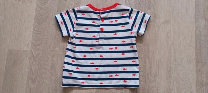Ensemble bébé garçon rouge, bleu et blanc, motif poisson, taille 23 mois, en bon état. - photo numéro 6