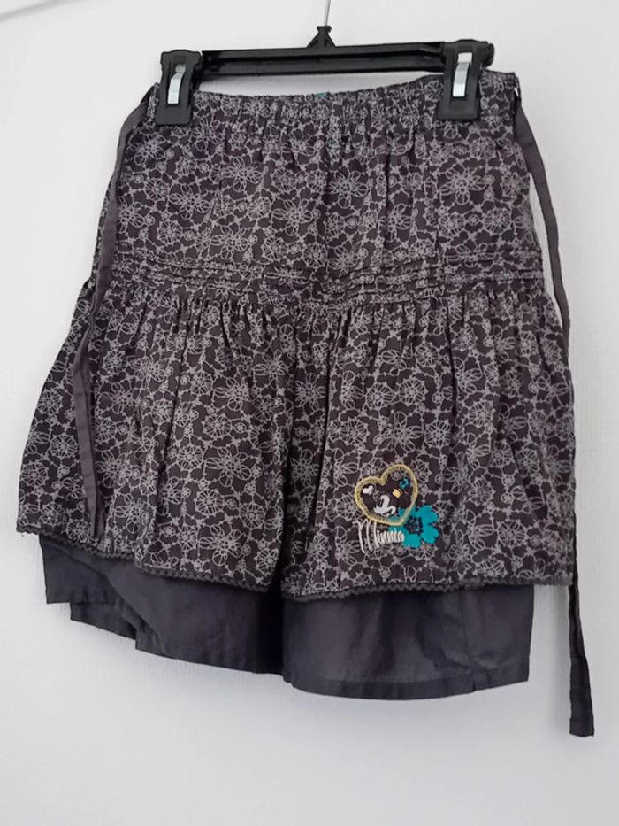 Jupe légère minnie motif floral gris fille 134 cm Disney - photo numéro 2