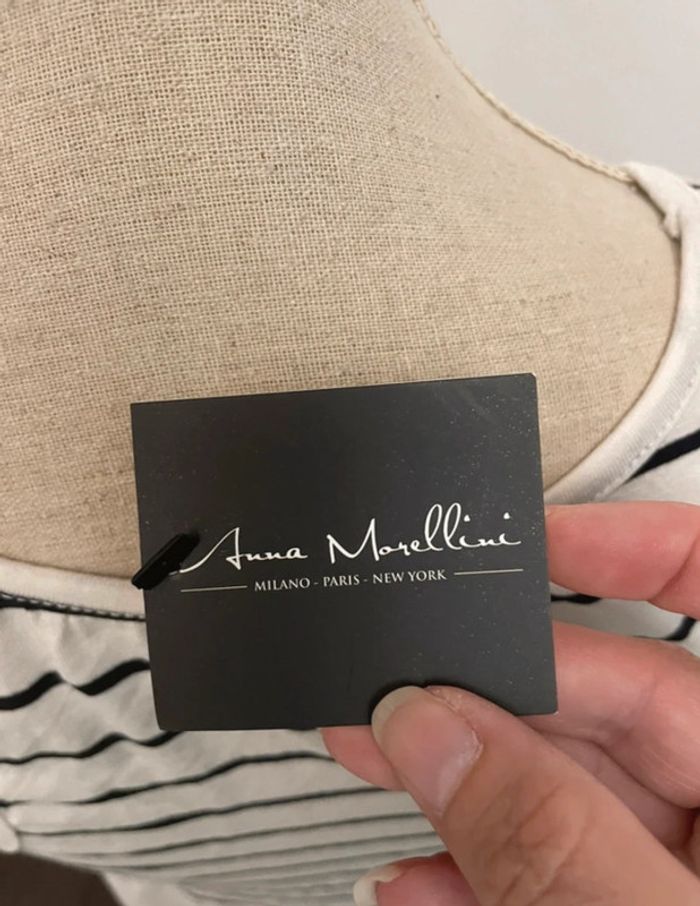 Débardeur Anna Morellini Rayé Noir & Blanc Taille S Neuf avec Étiquette - photo numéro 3