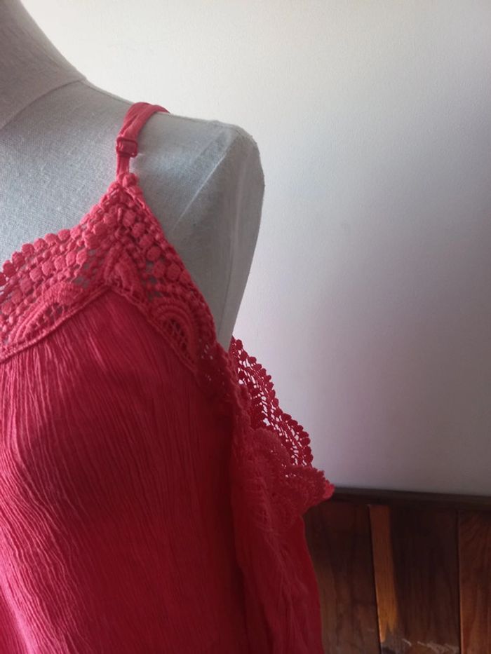 Haut épaules dénudées rose - photo numéro 4