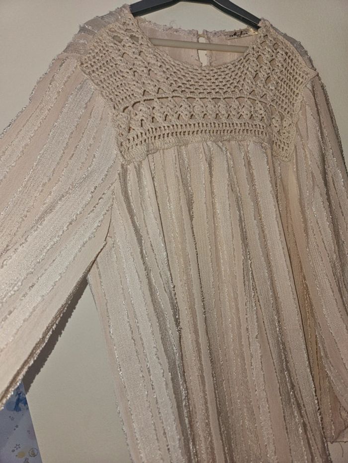 Tunique beige style bohème style crochet - photo numéro 2