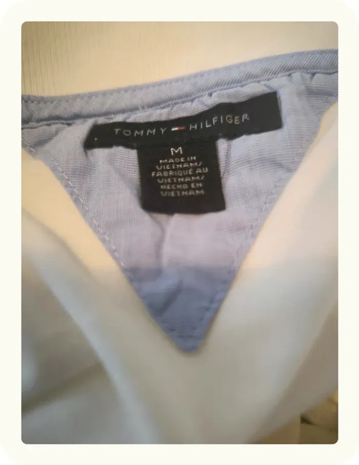 Polo blanc homme Tommy Hilfiger Taille M 38 - photo numéro 4
