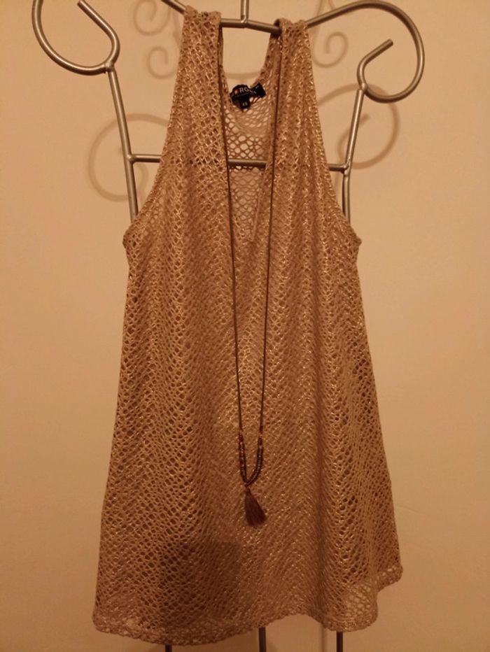 Magnifique Top beige et doré Morgan - photo numéro 2