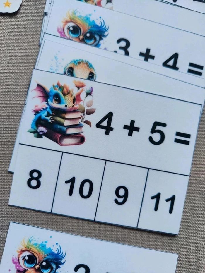 36 cartes à pince additions - photo numéro 3