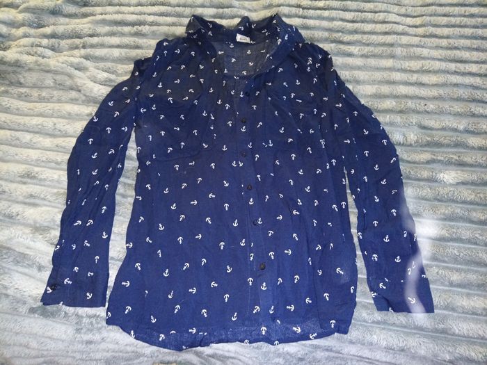 Chemisier bleu motif ancre marine Pimkie S