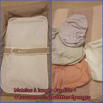 Matelas a langer Candide avec 4 housses et 2 serviettes éponge