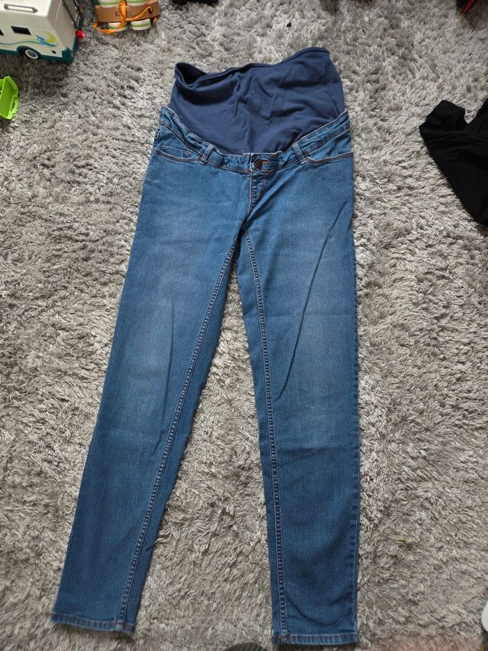 Lot 1 legging 1 jean de grossesse kiabi 34/36 mit 1f noir  bleu - photo numéro 6
