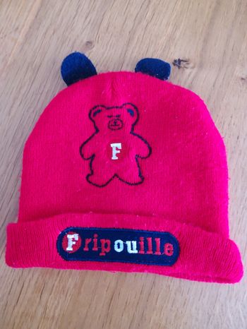 Bonnet rouge ours Fripouille 