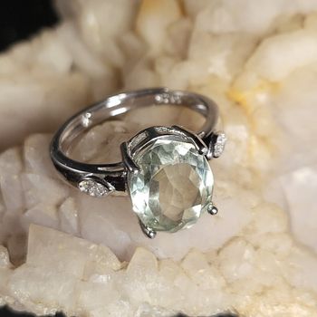 Superbe bague en prasiolite (améthyste verte) 💍